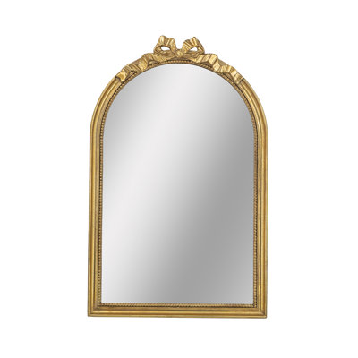 23.6" X 37.3" Baroque Style Gold Arch Mirror
