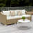 Outdoor Furniture Rattan Sofa,Rattan Wicker Seater Patio Couch with Cushions-1325897955