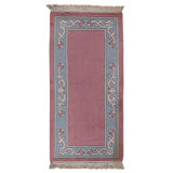 Hand Knotted Wool Area Rug in Rose