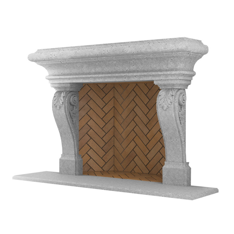 Adana Fireplace Surround, Old World Gray