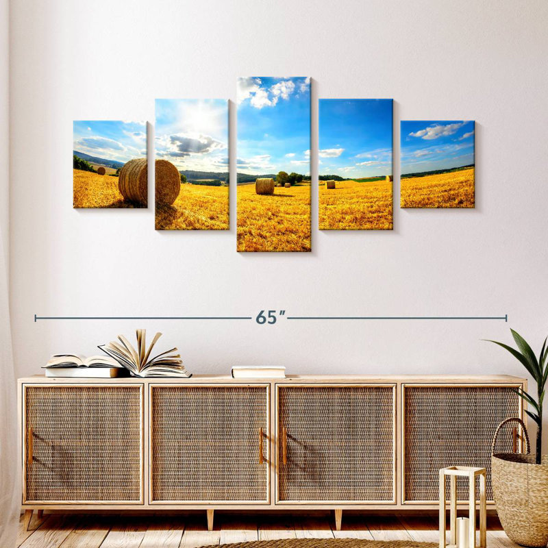 Sunny Hay Field, 24" H x 55" W