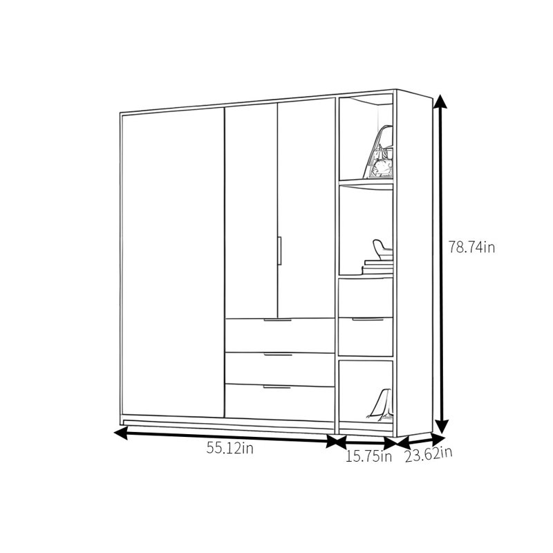 Armoire classique rétro, H 78,74 po x l 70,87 po x P 23,62 po