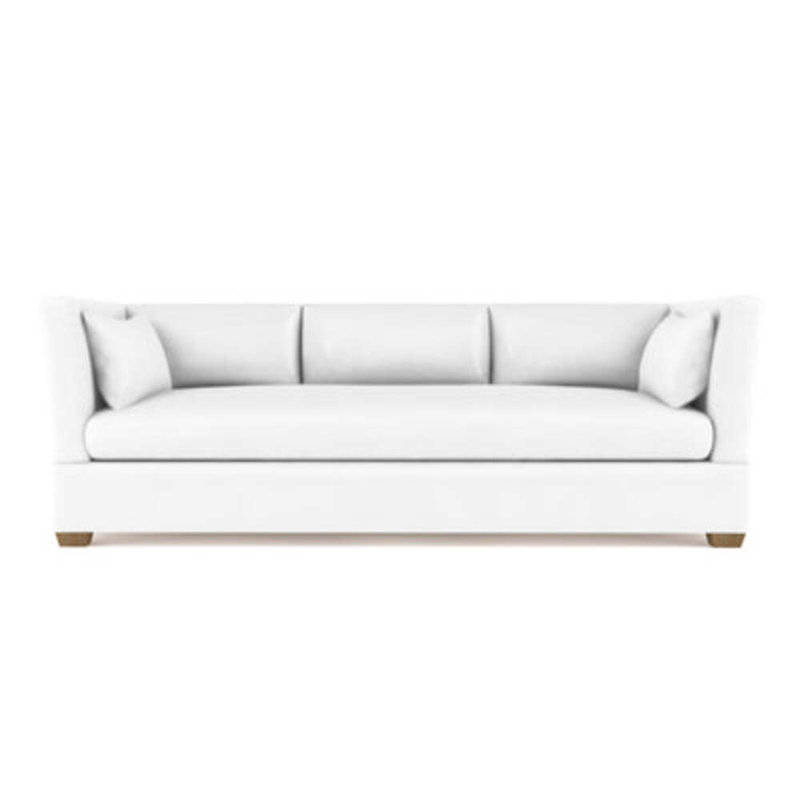 Rivington Flare Square Track-Arm Sofa, Vintage Leather Alabaster, 31" H x 96" W x 37" D, Weathered
