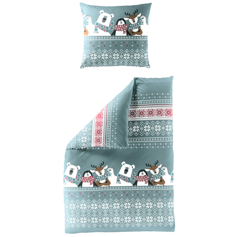 4101 Flannel Animal Print Duvet Cover Set with Pillow Shams Included