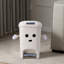 8L Foot Pedal & Press-to-Open Cream White Trash Bin-422087557