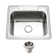 Houzer  25 in Stainless Topmount 4-hole Single Bowl 8 in Deep Kitchen Sink w/ Strainer - 2522-8BS4-C