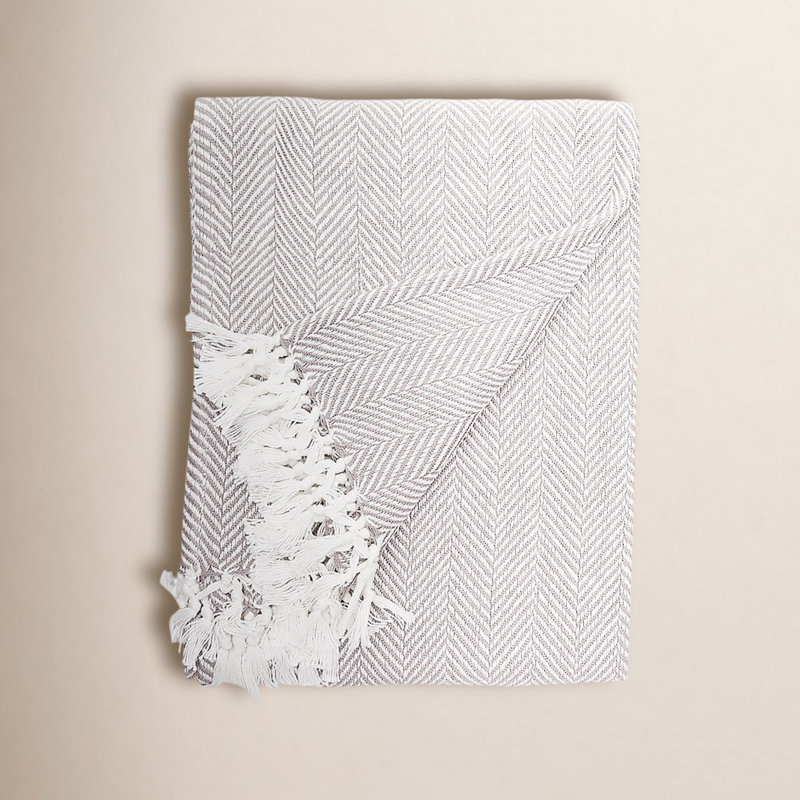 Lilith Fredericktown Cotton Throw, Pearl Gray