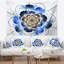 Tapisserie de fleur de fractale bleue foncée Floral-28483653