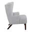 Élégant fauteuil d'appoint à oreilles gris, matériau chenille, mobilier de salon moderne de base - avec et construction stable-901988026