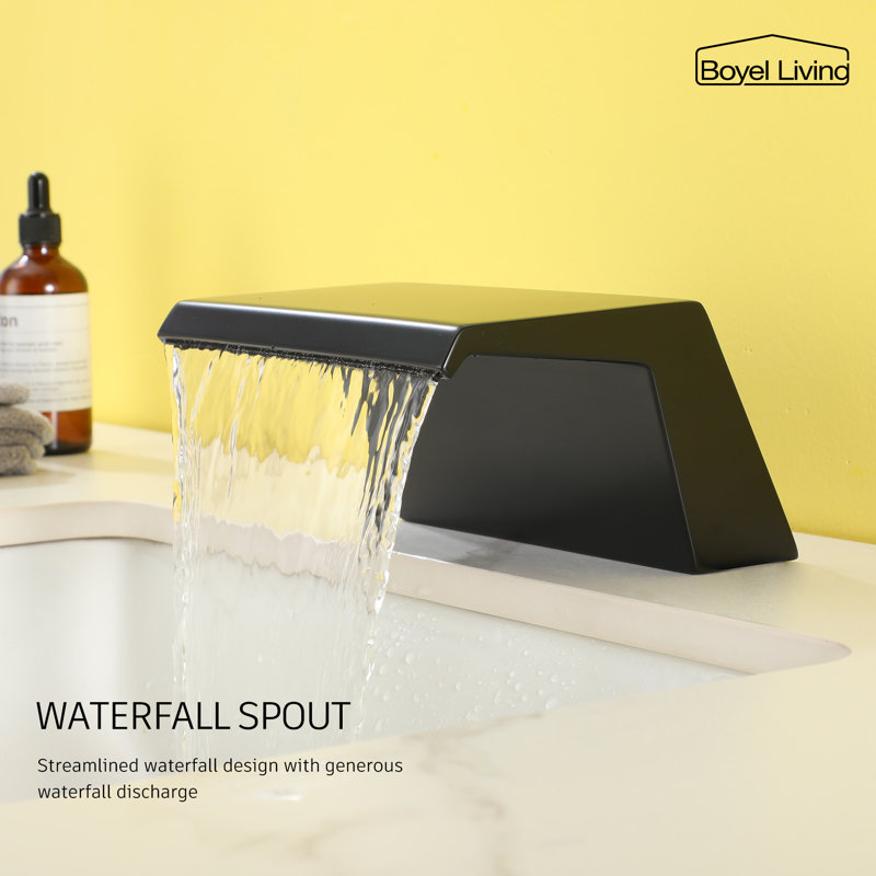 Widespread Single-handle Bathroom Faucet, Black