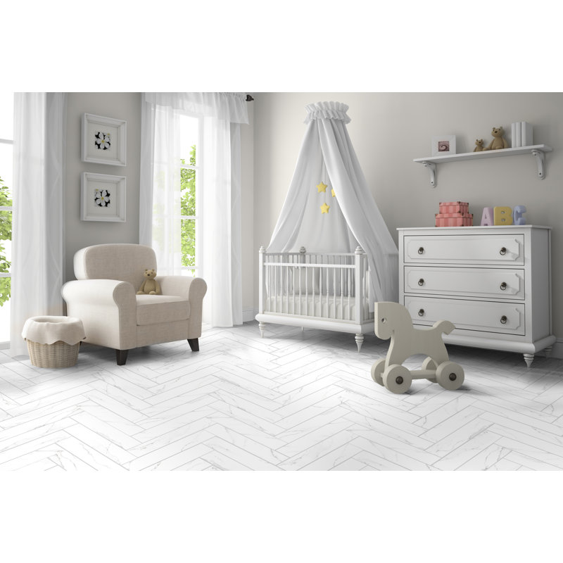 Porlan Tulane blanc 3 po x 17 po Carrelage pour mur et plancher en porcelaine Subway, Blanc