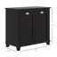 Armoire à linge double inclinable, armoire de rangement pour salle de bain avec panier à 2 compartiments, armoire de plancher moderne pour salle de bain, noir-2139540607