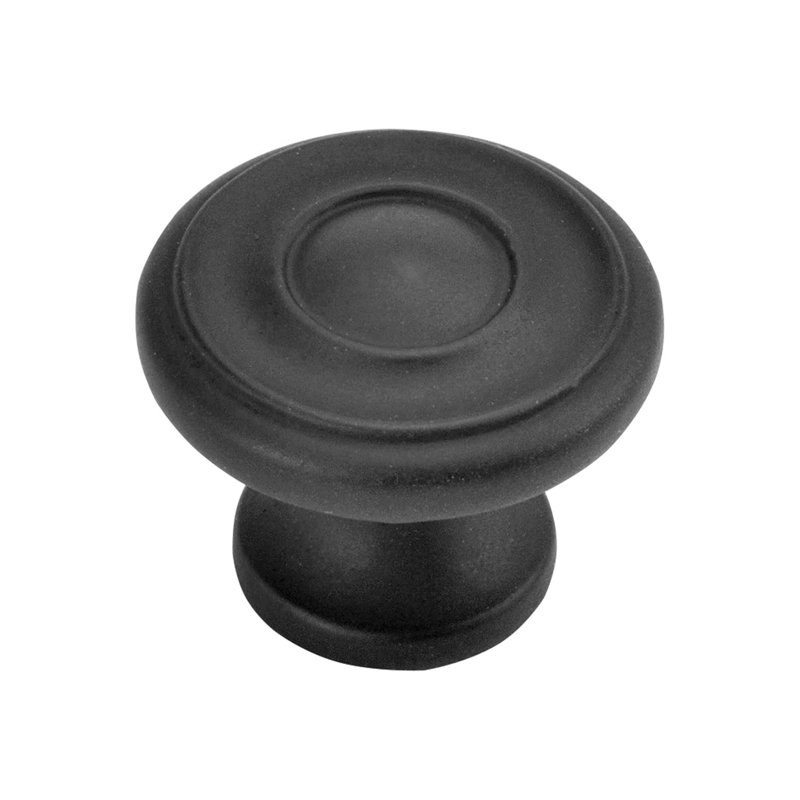 Poignée champignon Altair de 1 1/2 po de diamètre, H 1,25 po x l 1,25 po x P 1 po, Noir mat