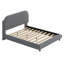 Lit plateforme tapissier avec tissu épais, structure solide et design courbé élégant-114399566-114399568