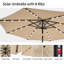 Parasol de patio 10 pi avec 8 baleines et 32 lumières DEL Harworth-783123859