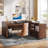 62.2" Executive Desk With Mobile File Cabinet, L-shaped Office Desk With Storage Shelves-147987569