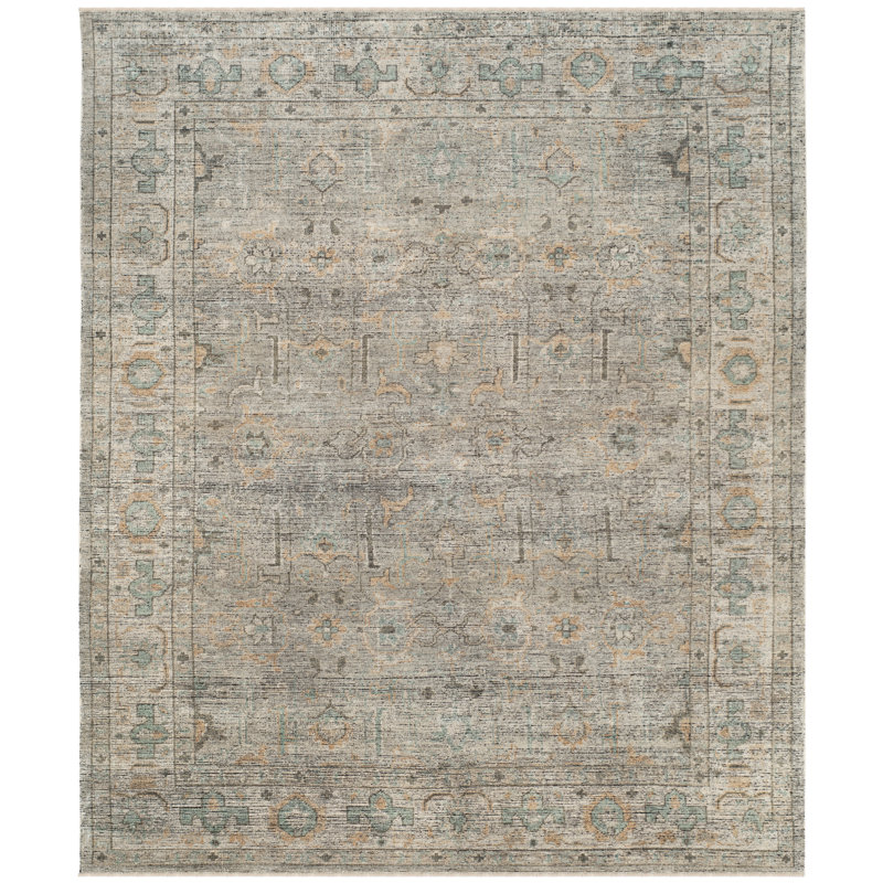 Oriental Wool Hand Knotted Area Rug, Rectangle 244 x 305 cm