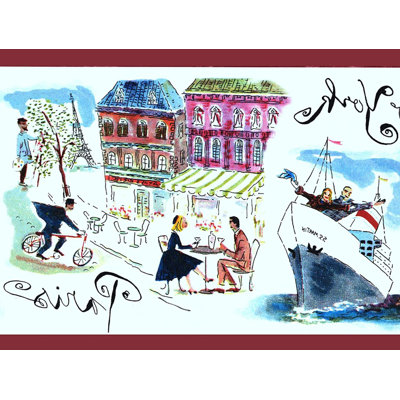 Bordure de papier peint L 15 pi x l 7 po City People Ship