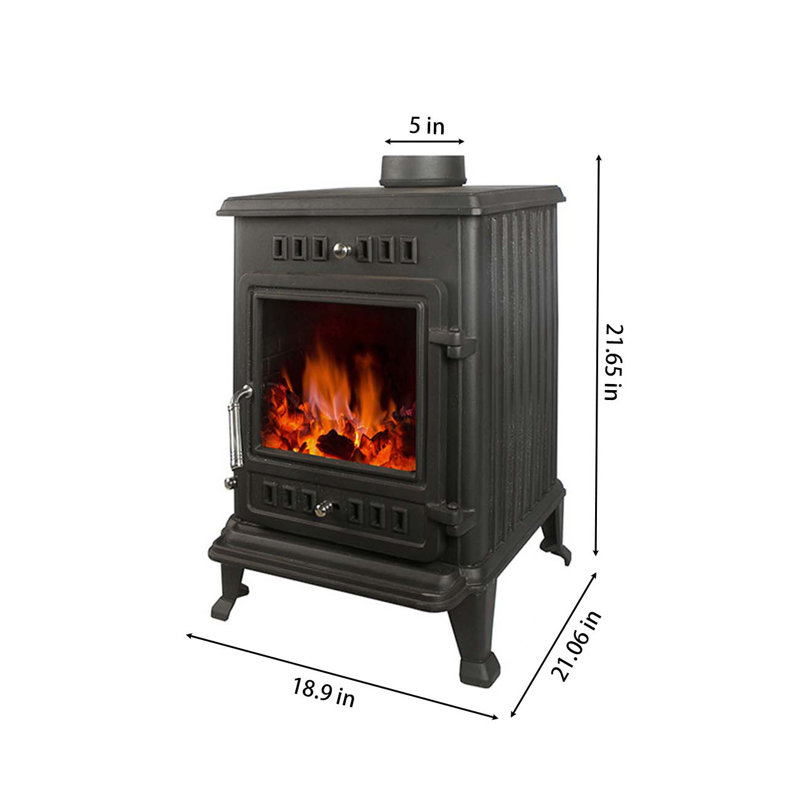 Cast iron stove with country fire fireplace