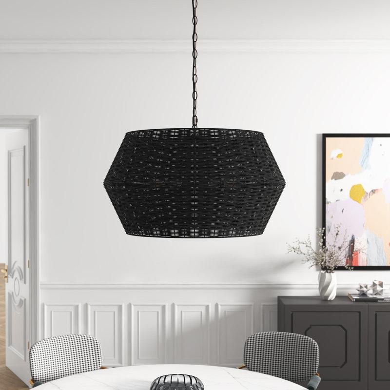 Luminaire suspendu noir à 6 lumières Raynne