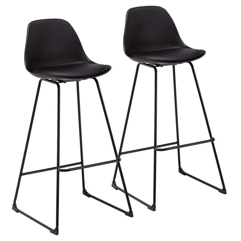Wanette Upholstered Counter Stool with Metal Frame