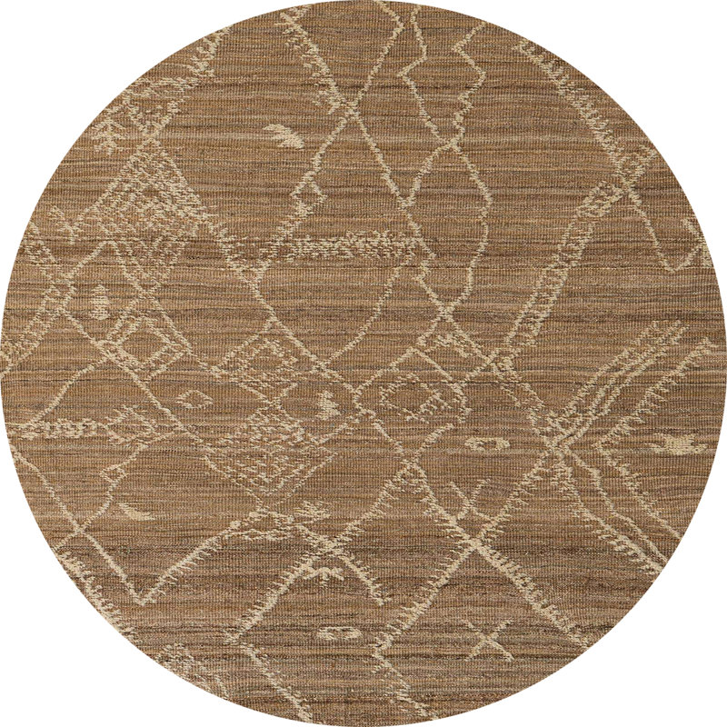 Pecktonville Abstract Indoor Rug, Round 5'