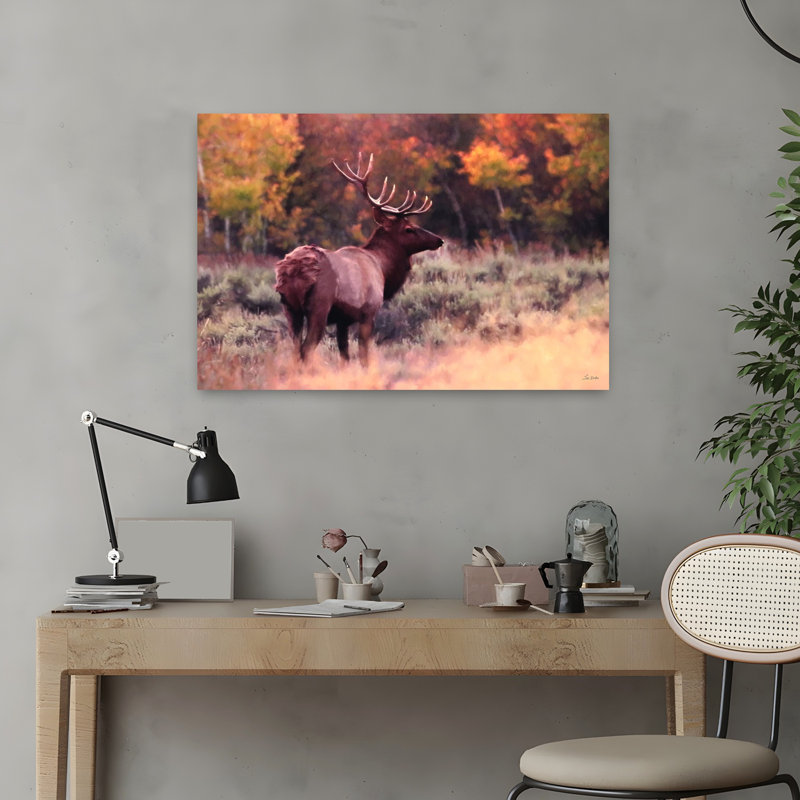Art contemporain, art mural rustique, forêt d'automne, H 16 po x l 24 po