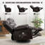Fauteuils inclinables ergonomiques en cuir PU avec massage thermique, confort de salon brun