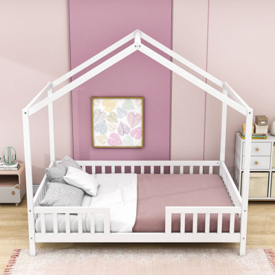 Lit plateforme en bois avec rampes Montessori