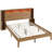 Aeterna Wooden Queen Size Bed Frame With Storage Headboard,  No Box Spring Needed, Natural Wood Color