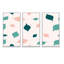 Abstrait vert clair et feuillage rose II - ensemble d'art moderne encadré sur toile Mid-Century-878035680-878035695
