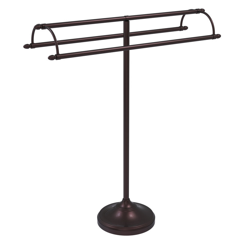 Porte-serviettes sur pied à double accoudoirs, Bronze antique