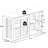Kitchen Storage Cabinet - White With Glass Door. Constructed From Robust For Stability. 2 Sliding Doors And Adjustable Shelf Versatile Storage. Painted. Non-Slip Feet To Crafted E1 Grade Practical
