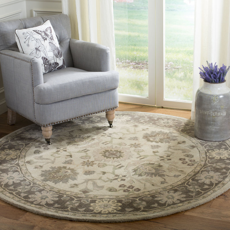 Tapis oriental en laine touffeté à la main Tingley, Rond 6 pi