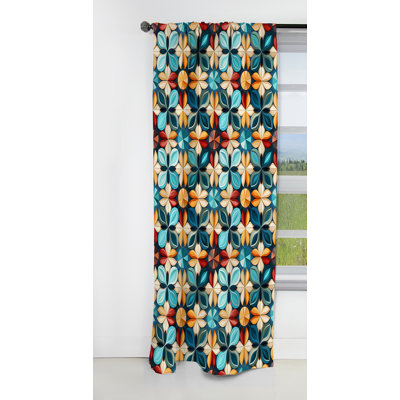 Inner Harmony Exploration Mediation - Rideau ikat - Rideau ikat occultant en velours - 1 panneau
