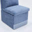 Chaise de salle à manger rembourrée en lin avec roulettes et espace de rangement - ensemble de 2-1075090146