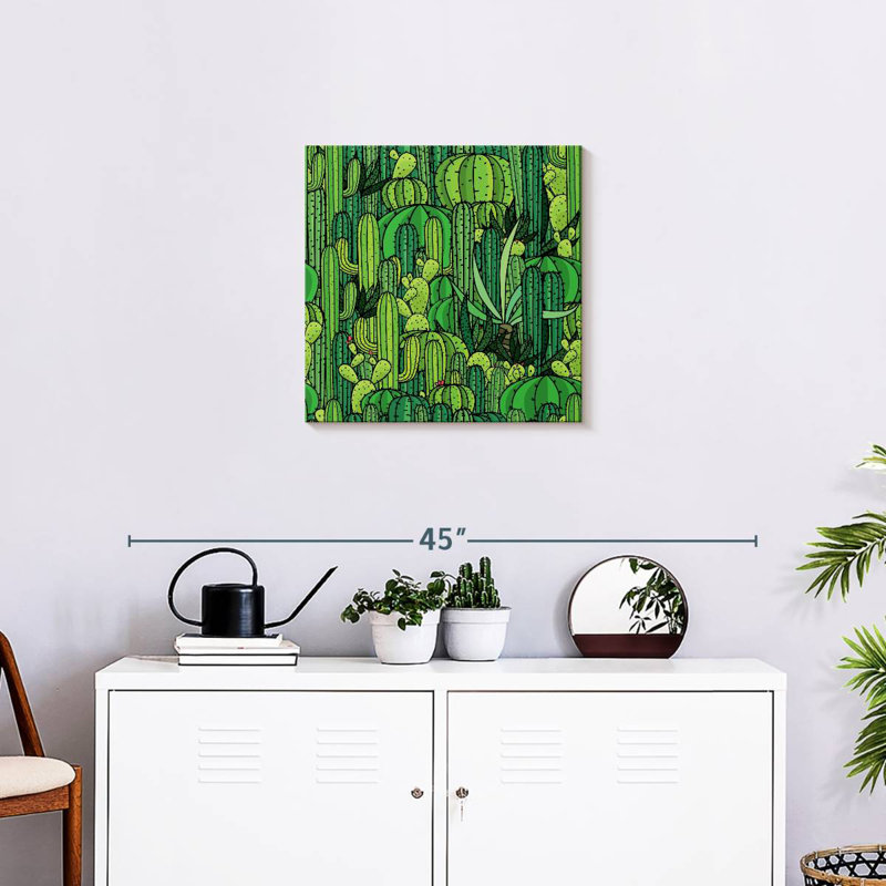 Motif de cactus vert Harnek, H 20 po x l 20 po