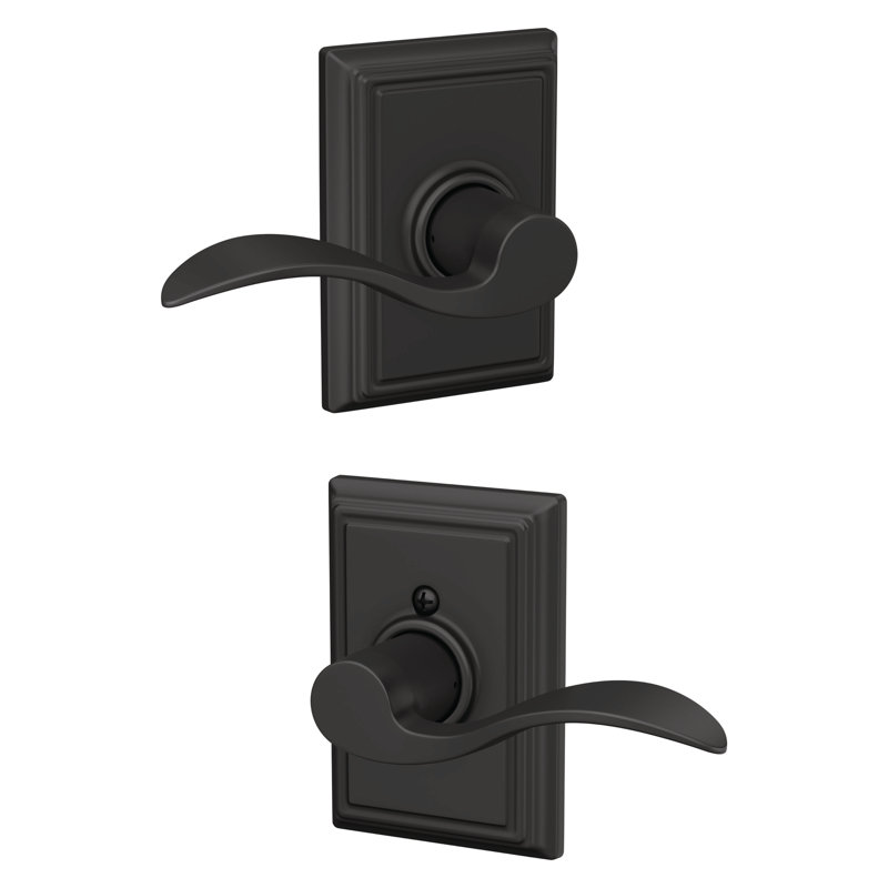 Accent Passage Door Lever with Addison Rosette, Matte Black