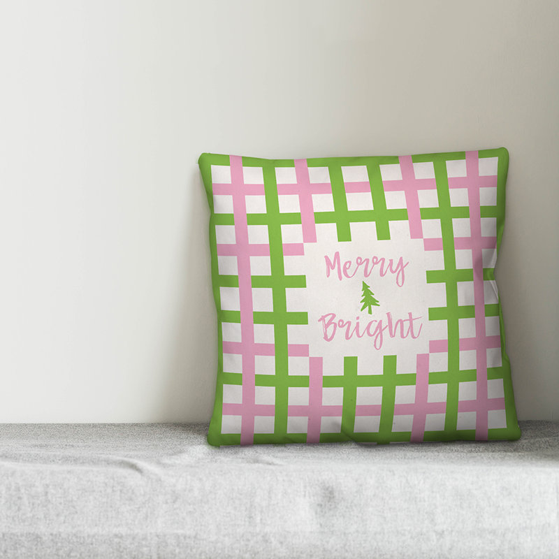 Coussin décoratif "Merry and Bright", 18 po x 18 po, Housse de coussin seulement - Insert