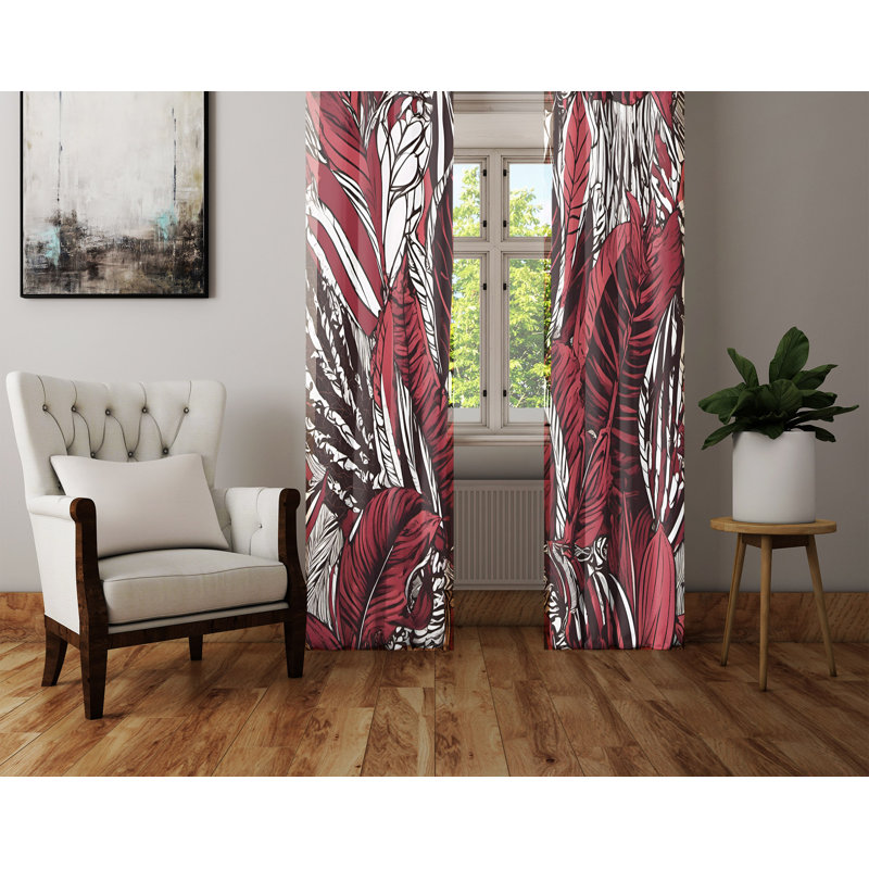 Semi Sheer Curtain Pair, 40" W x 52" L
