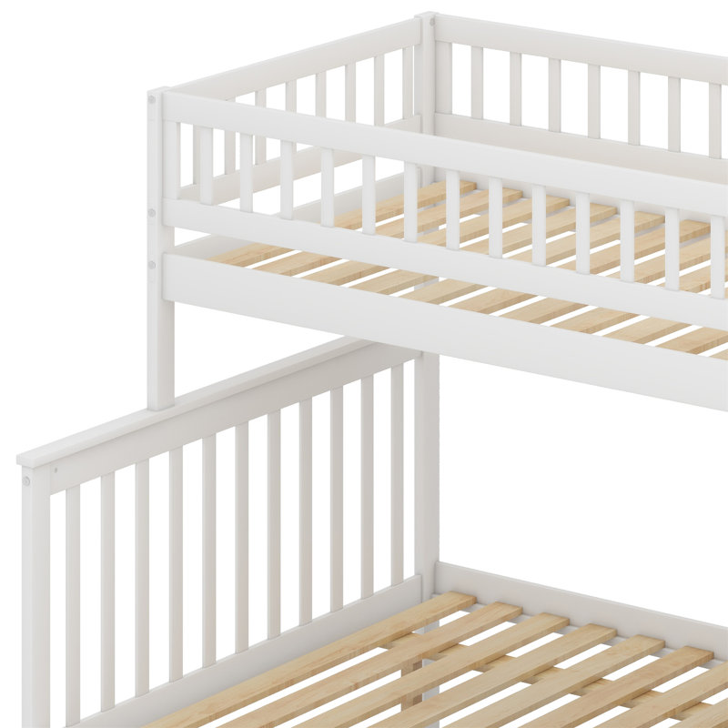 Lit superposé avec escalier de rangement, Blanc