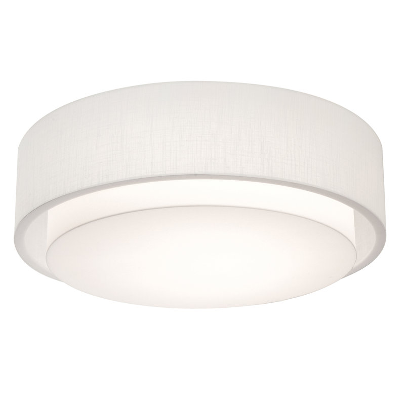 Plafonnier encastré cylindrique 23,25 po Killead, Blanc lin, H 5,63 po x l 18 po x P 18 po