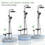 Wall-Mounted Rain Shower System with Shelf, 250mm Round Overhead Head + 3+1 Function Handheld, Height-Adjustable Shower Rail, Stainless Steel/Copper Faucet, Matte Black