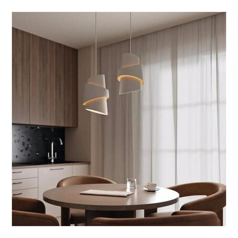Croissant Pendant Light, Snow, White