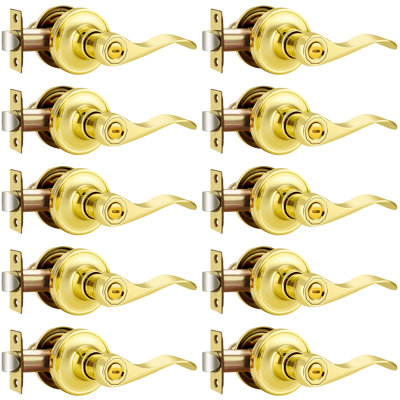 Privacy Door Lever with Round Rosette Keyless Lock