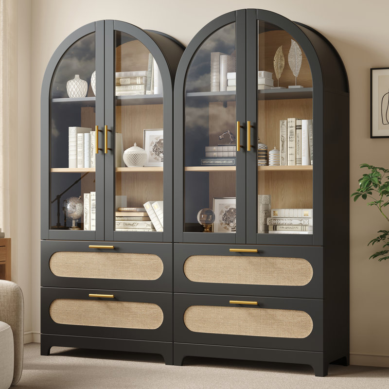 80 cm W Display Cabinet, Black