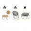 Ensemble de conversation d'extérieur 4 pièces Nusa avec rotin PE noir et accents de bois d'acacia, groupe de patio moderne