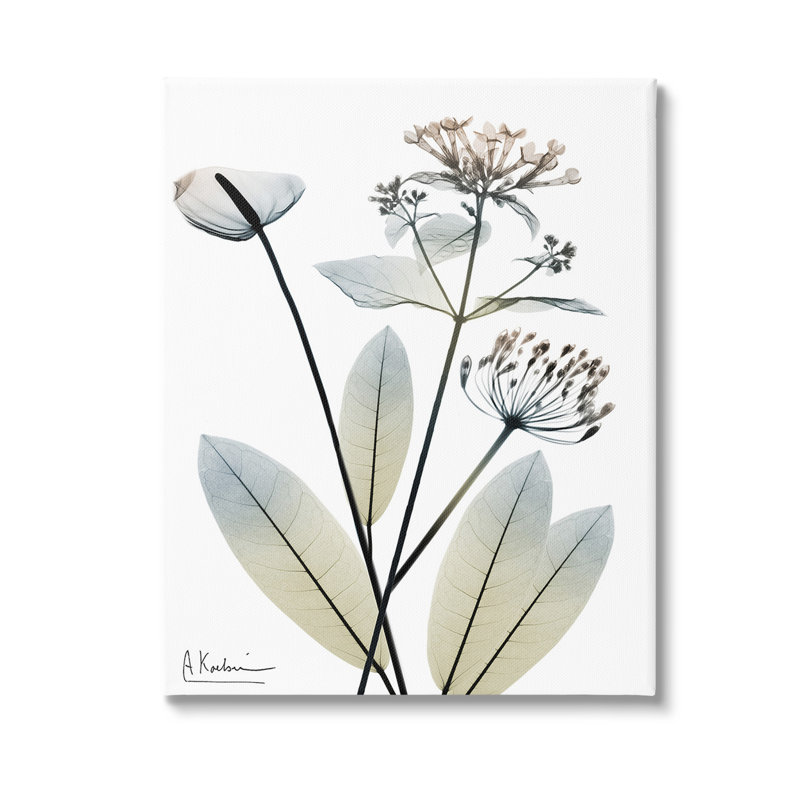 Art contemporain sur toile, formes contemporaines de fleurs par Albert Koetsier, H 30 po x l 24 po