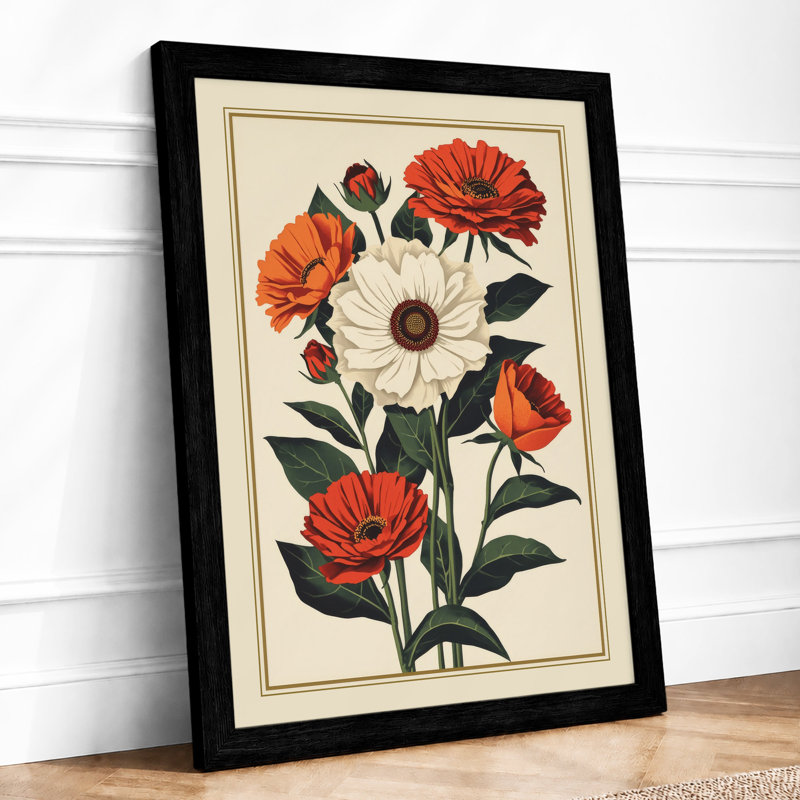 Dahlia Study Botanical - Print, Black, A3 - 42.0 x 29.7 cm
