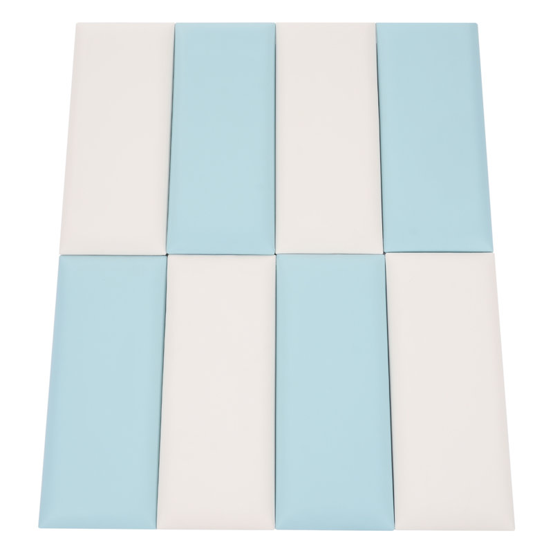 8PCS Artificial Leather Wall Panels, Blue